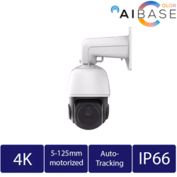 PTZ security camera with remote pan tilt zoom control for large area coverage